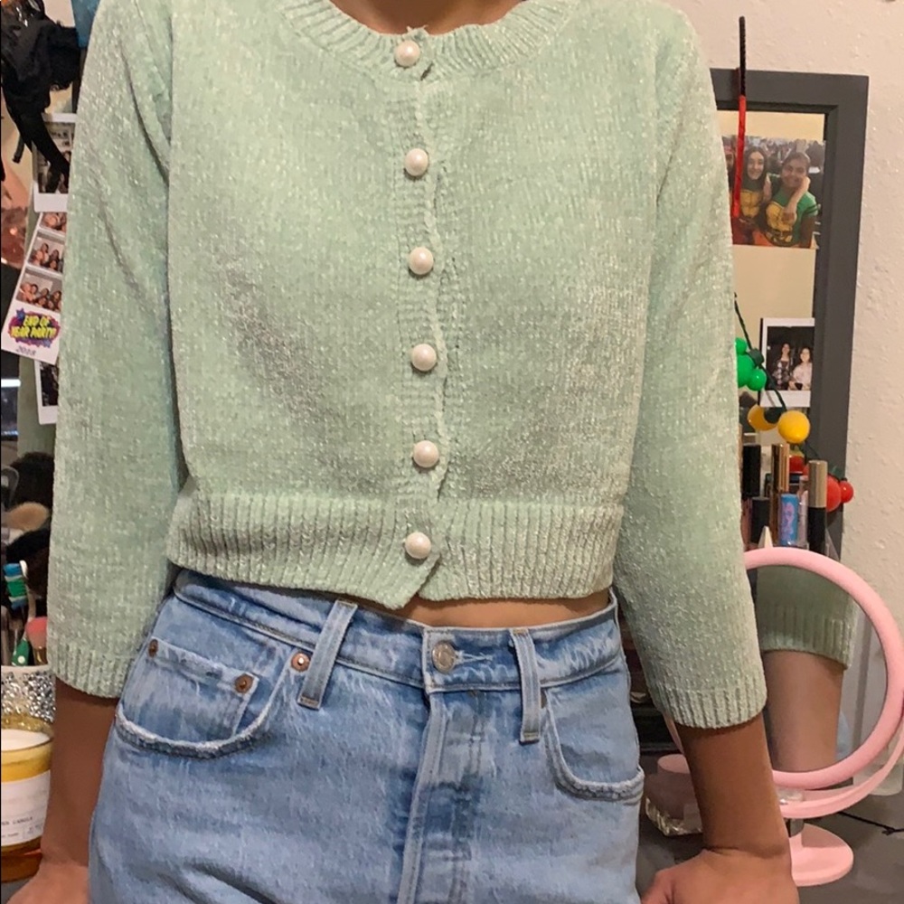 Mint green cardigan